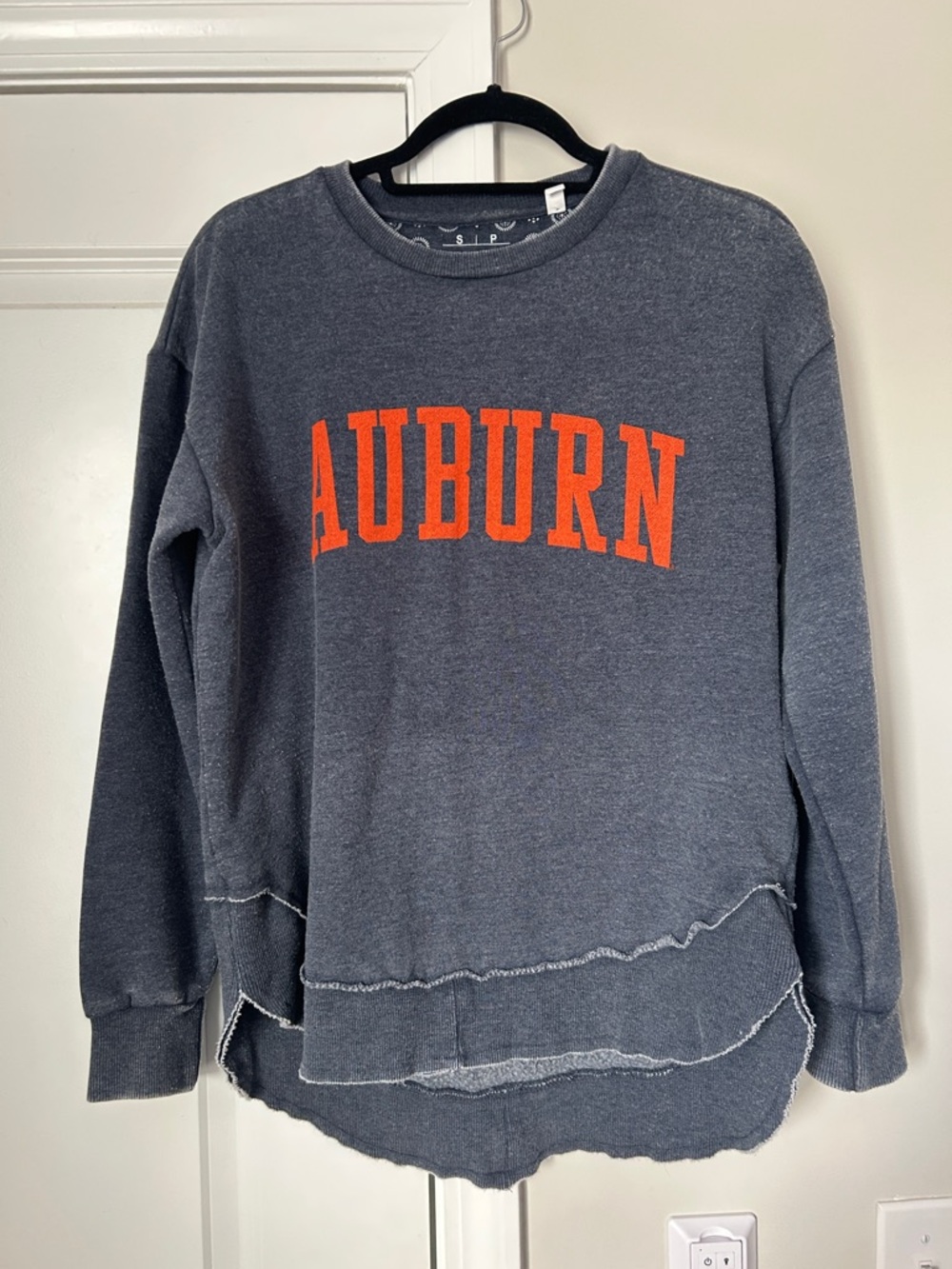Auburn Pressbox Heather Navy Crewneck Sweatshirt